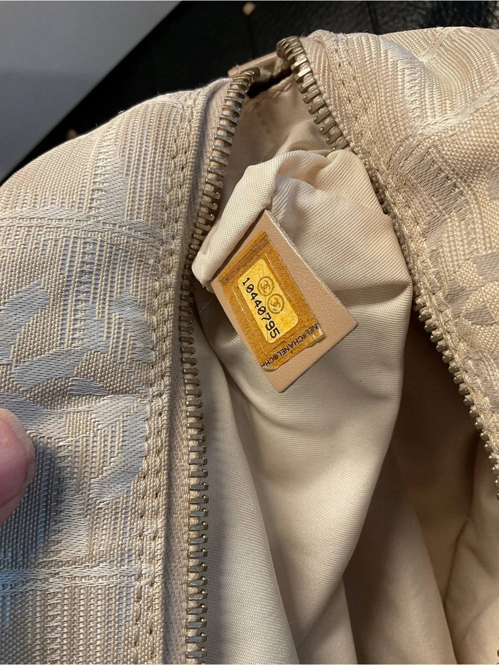 CHANEL 2003 TRAVEL LINE BEIGE BOWLER BAG